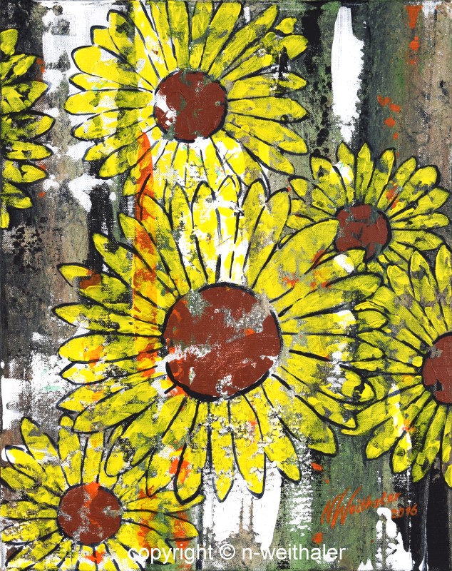 Blumen 10 originales Gemälde Acryl auf Leinwand