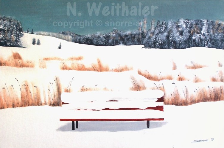 WINTER BANK - Landschaftsmalerei Winterlandschaft